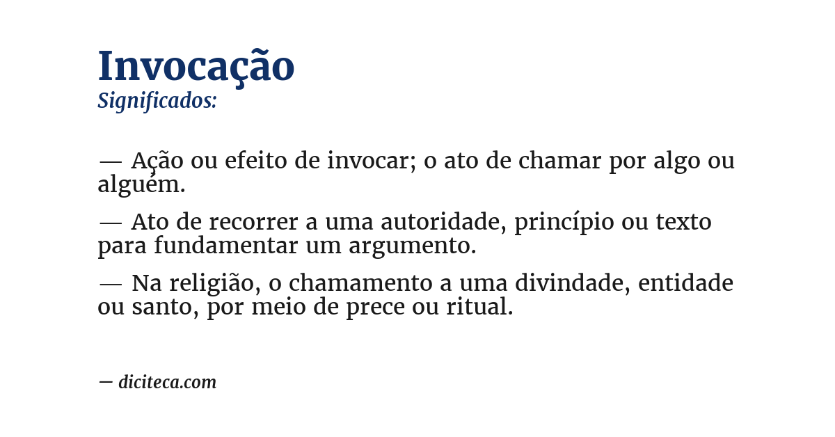 Significado de invocação