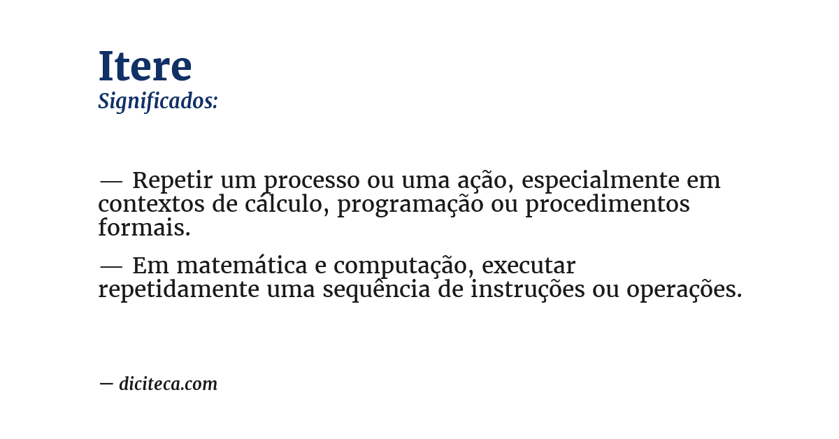 Significado de itere