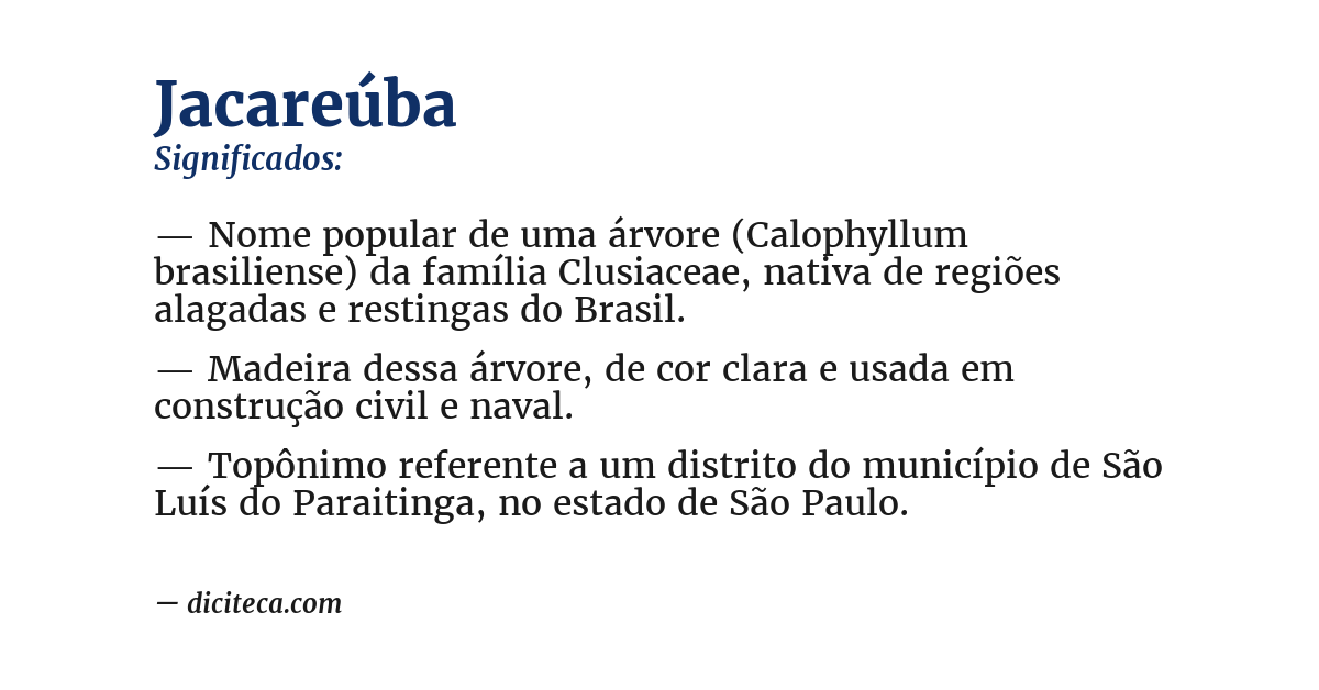 Significado de jacareúba