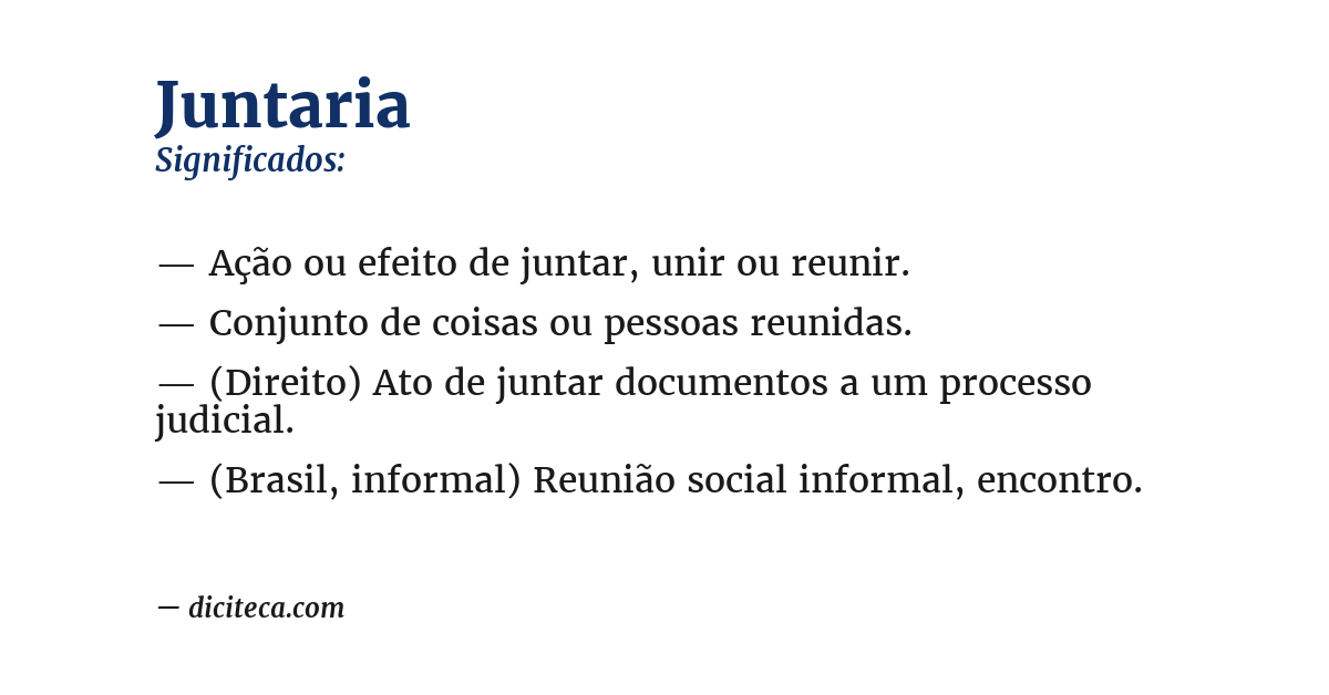 Significado de juntaria