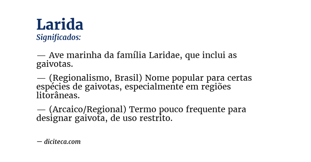 Significado de larida