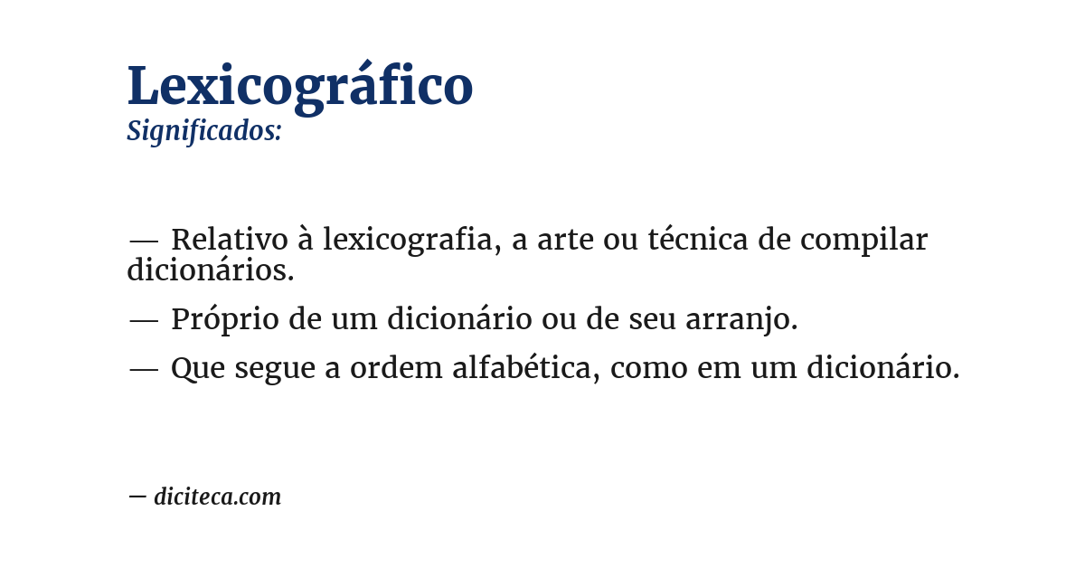 Significado de lexicográfico