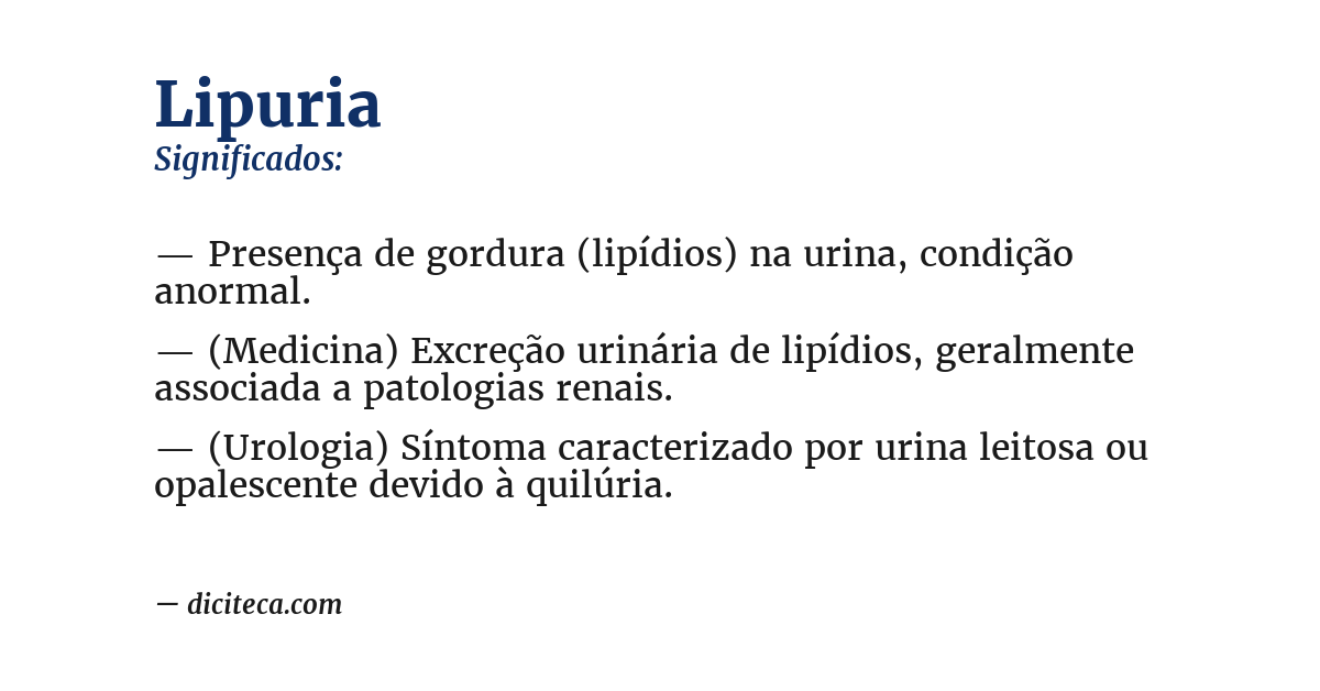 Significado de lipuria