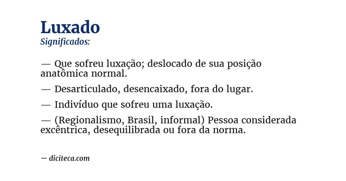 Significado de luxado