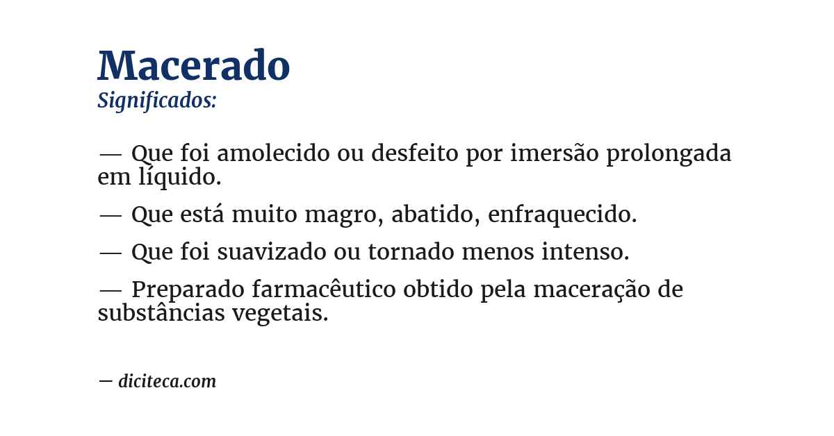 Significado de macerado