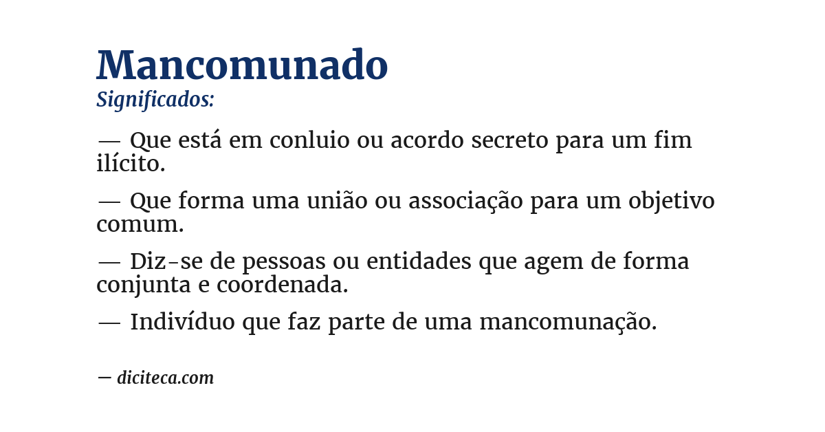 Significado de mancomunado