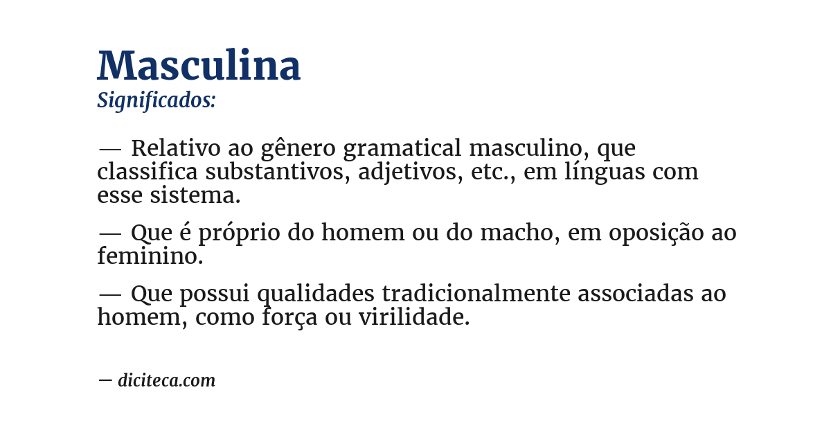 Significado de masculina