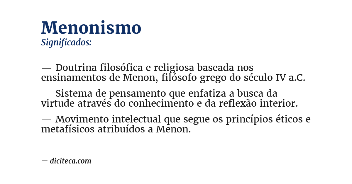 Significado de menonismo