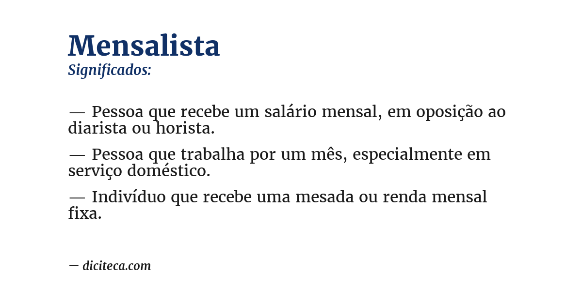 Significado de mensalista