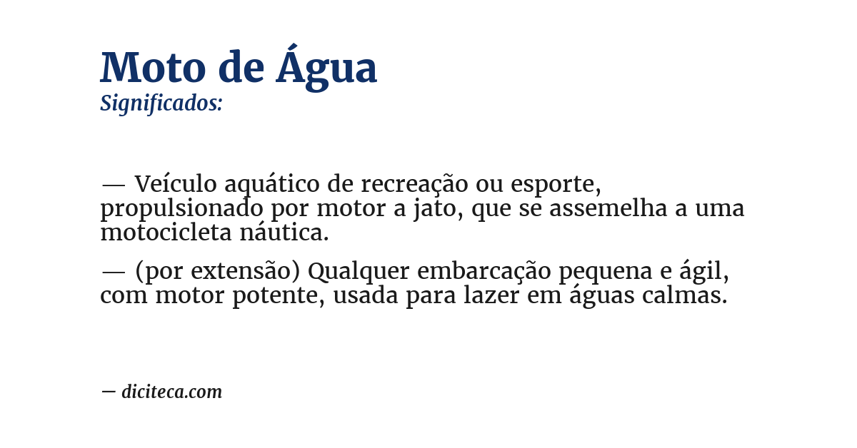 Significado de moto de água