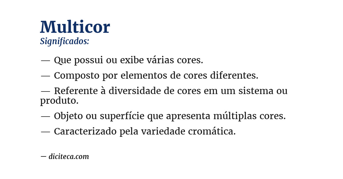 Significado de multicor