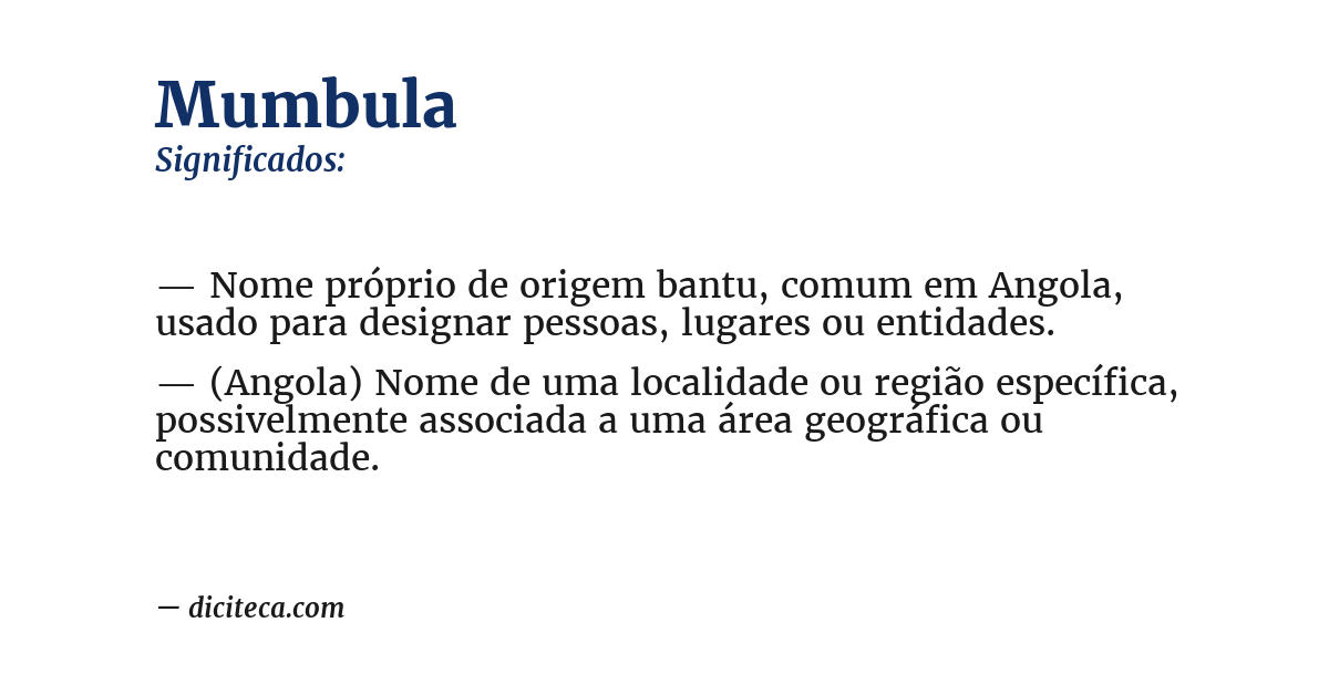 Significado de mumbula