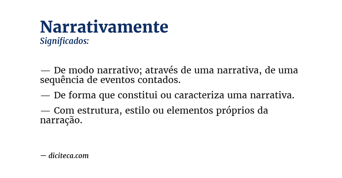 Significado de narrativamente