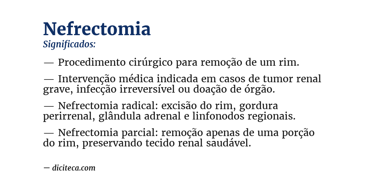 Significado de nefrectomia