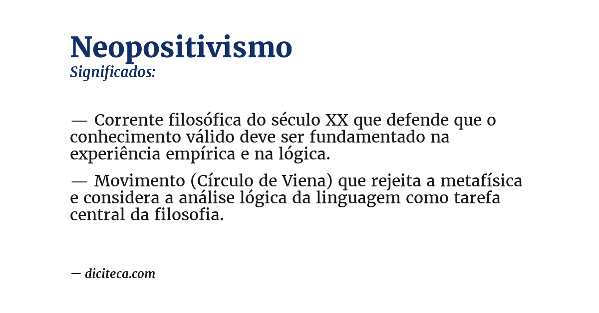 Significado de neopositivismo