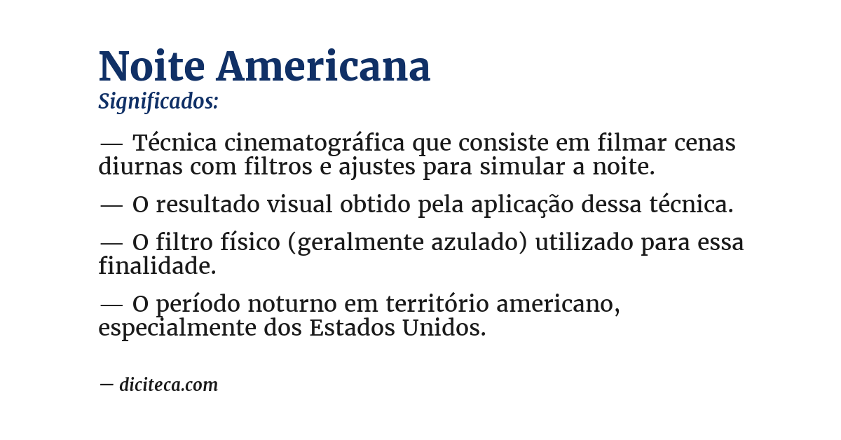 Significado de noite americana