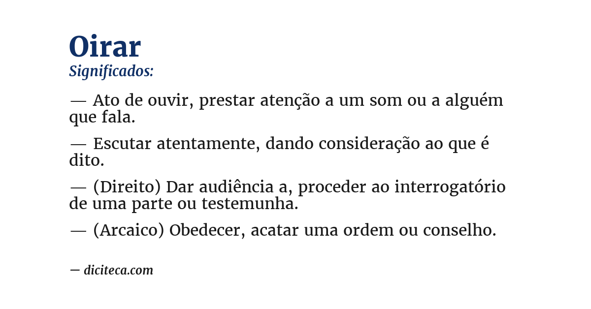 Significado de oirar