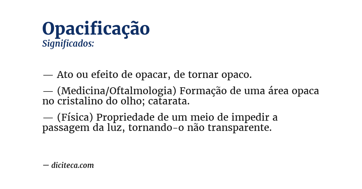 Significado de opacificação