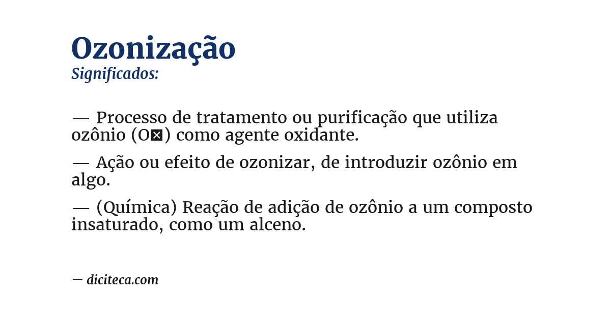 Significado de ozonização