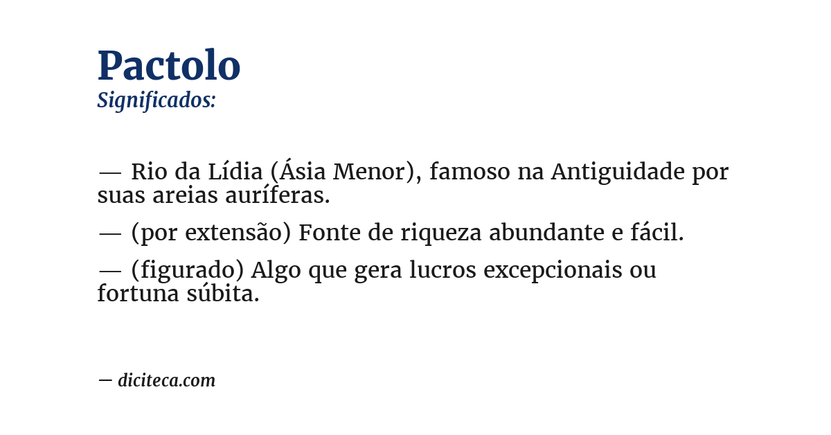 Significado de pactolo