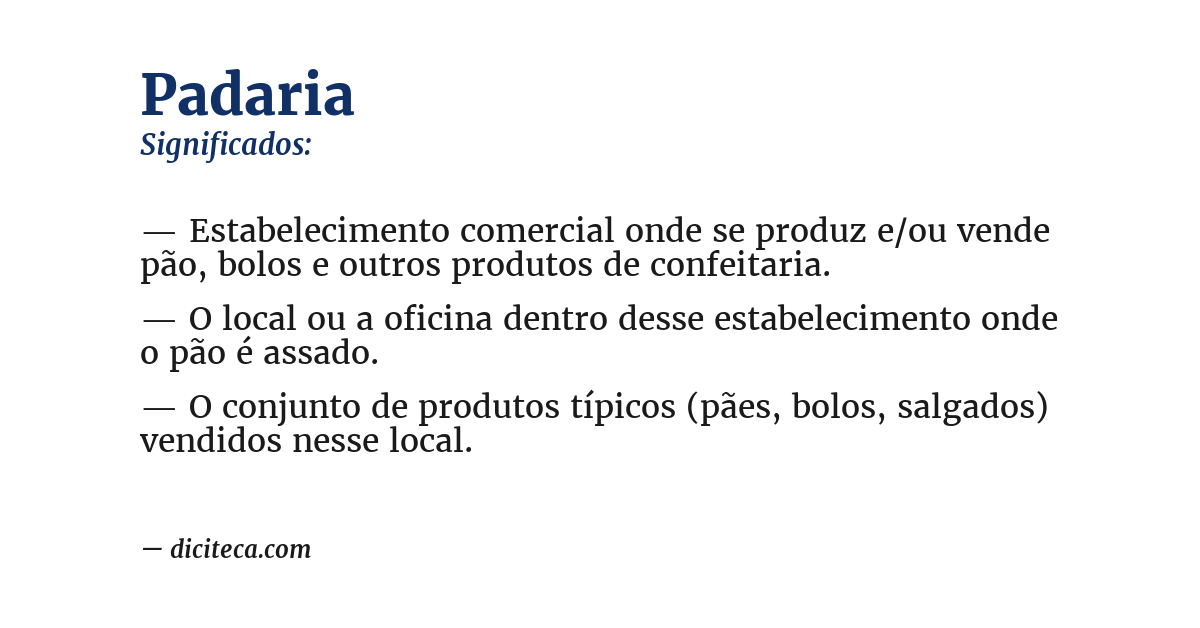 Significado de padaria