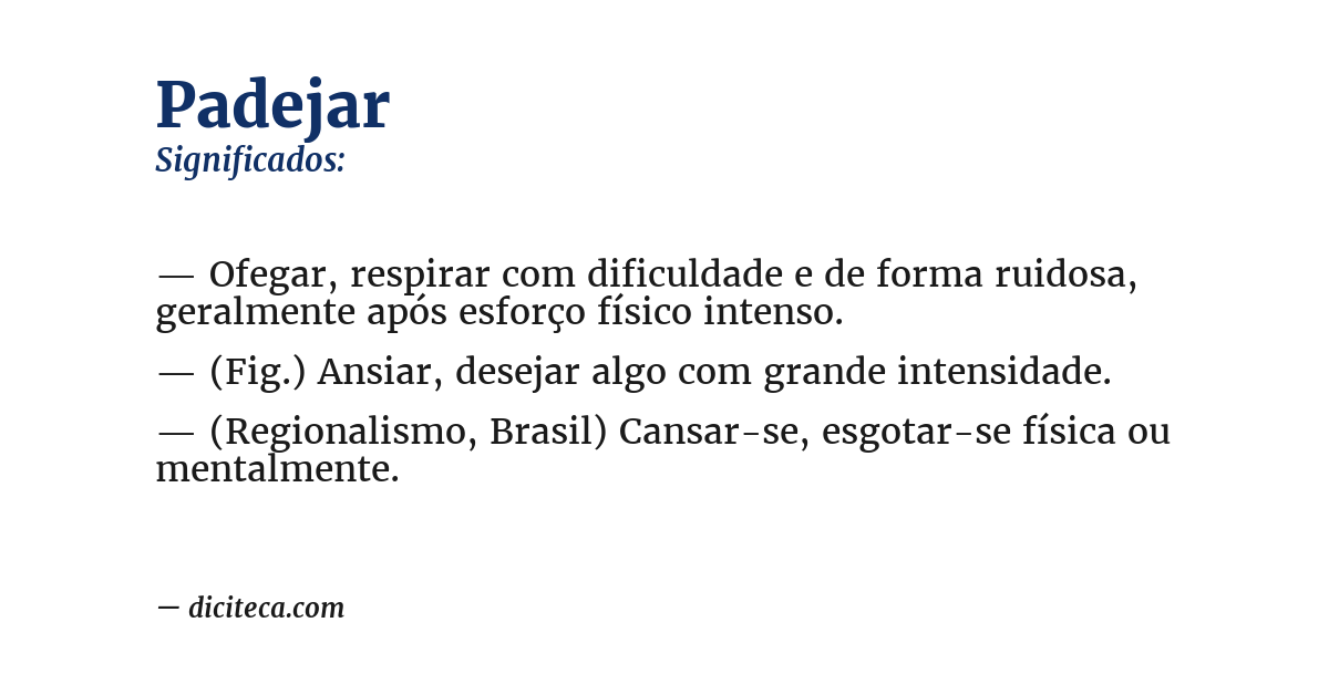 Significado de padejar