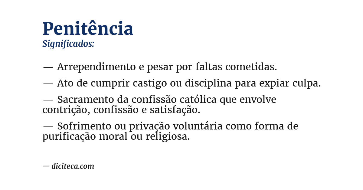 Significado de penitência