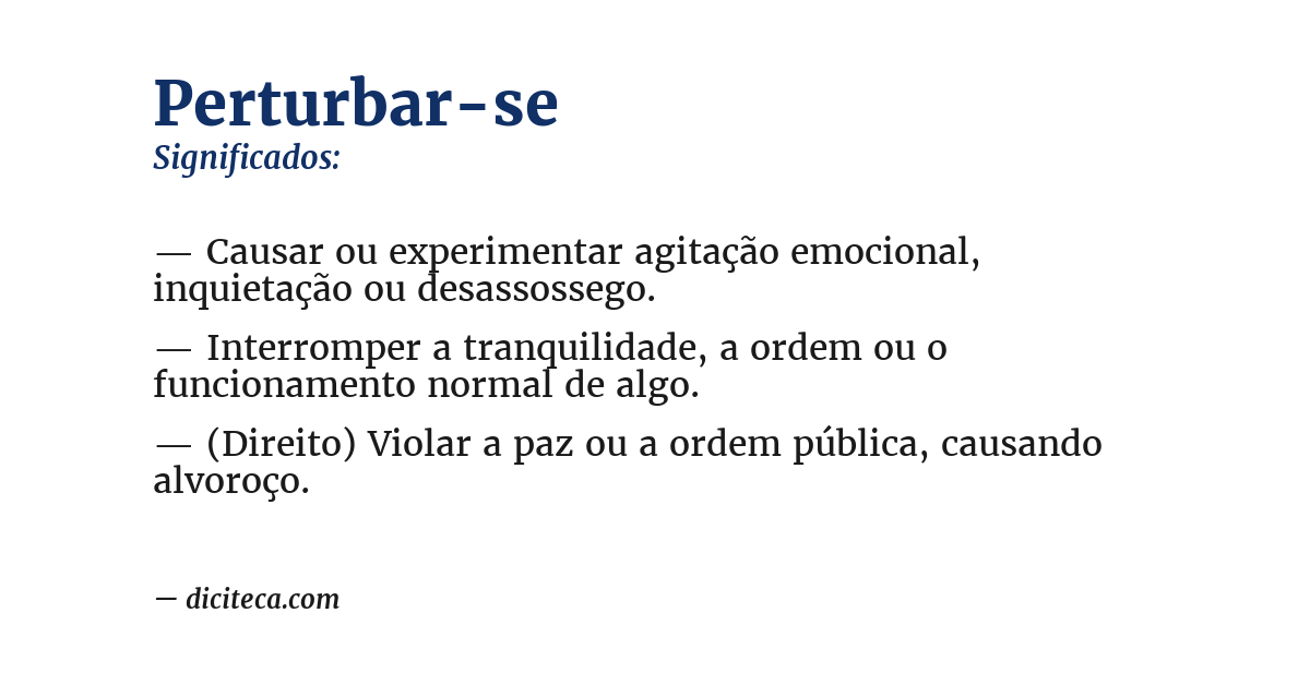 Significado de perturbar-se