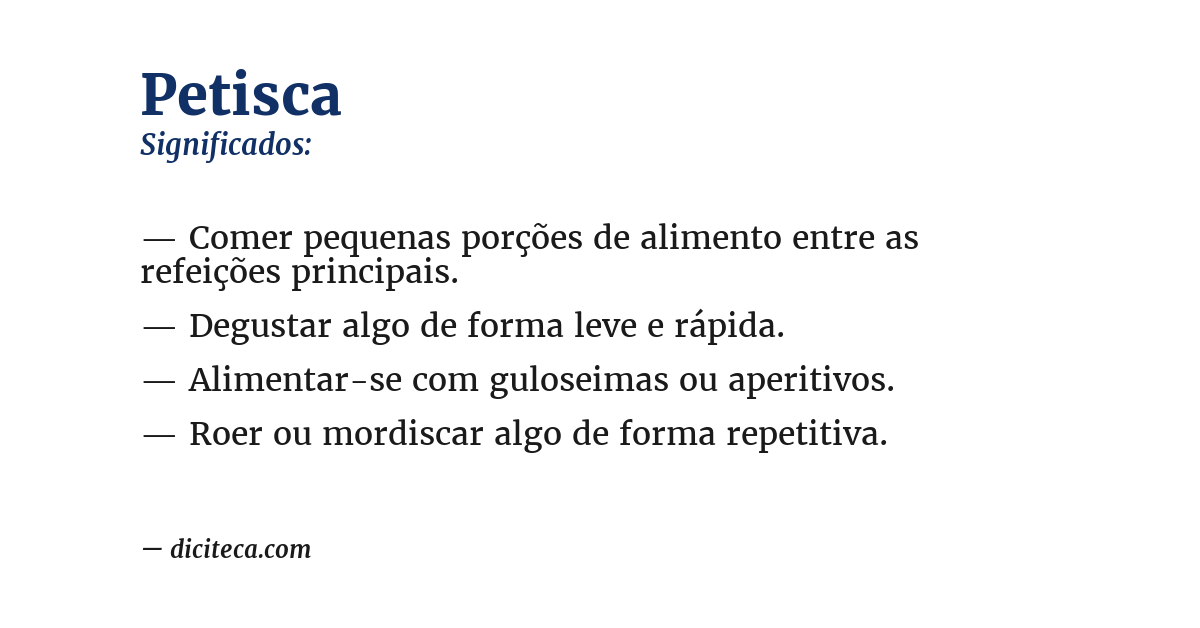 Significado de petisca