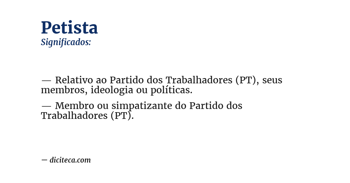 Significado de petista