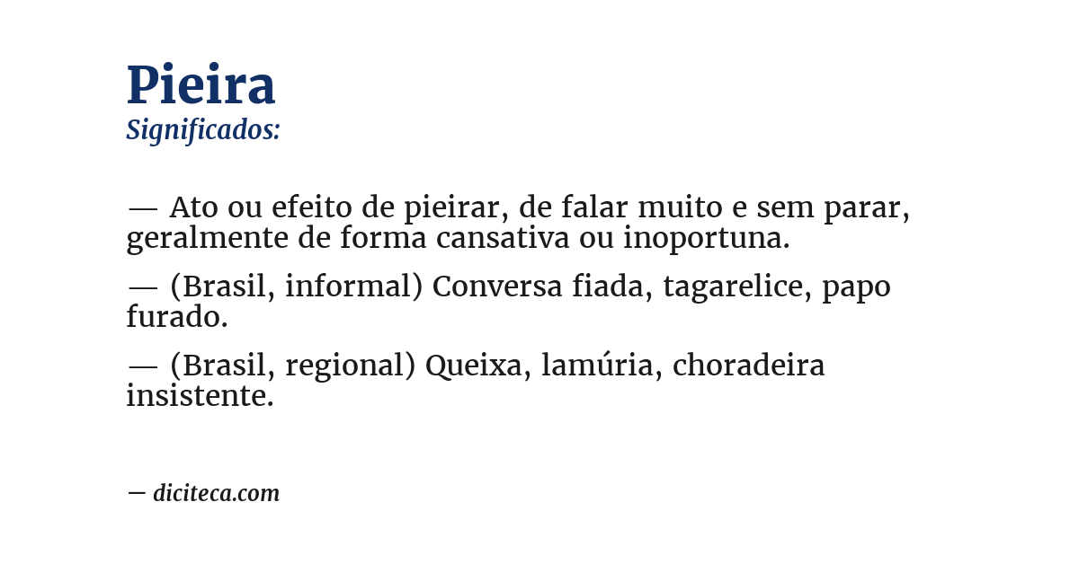 Significado de pieira