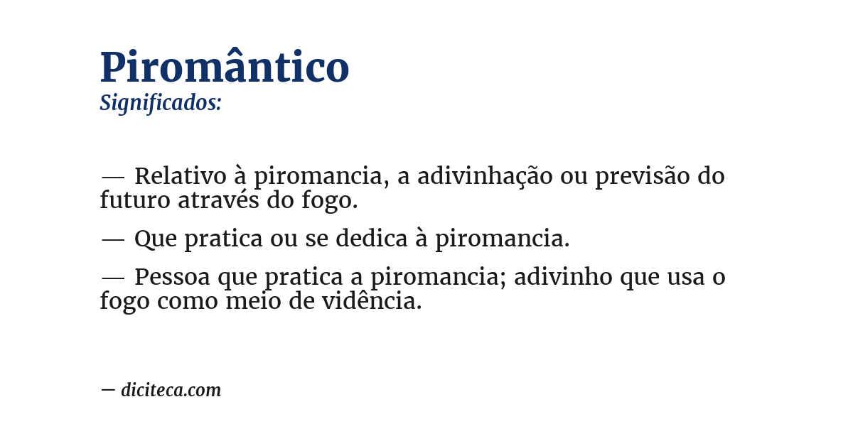 Significado de piromântico