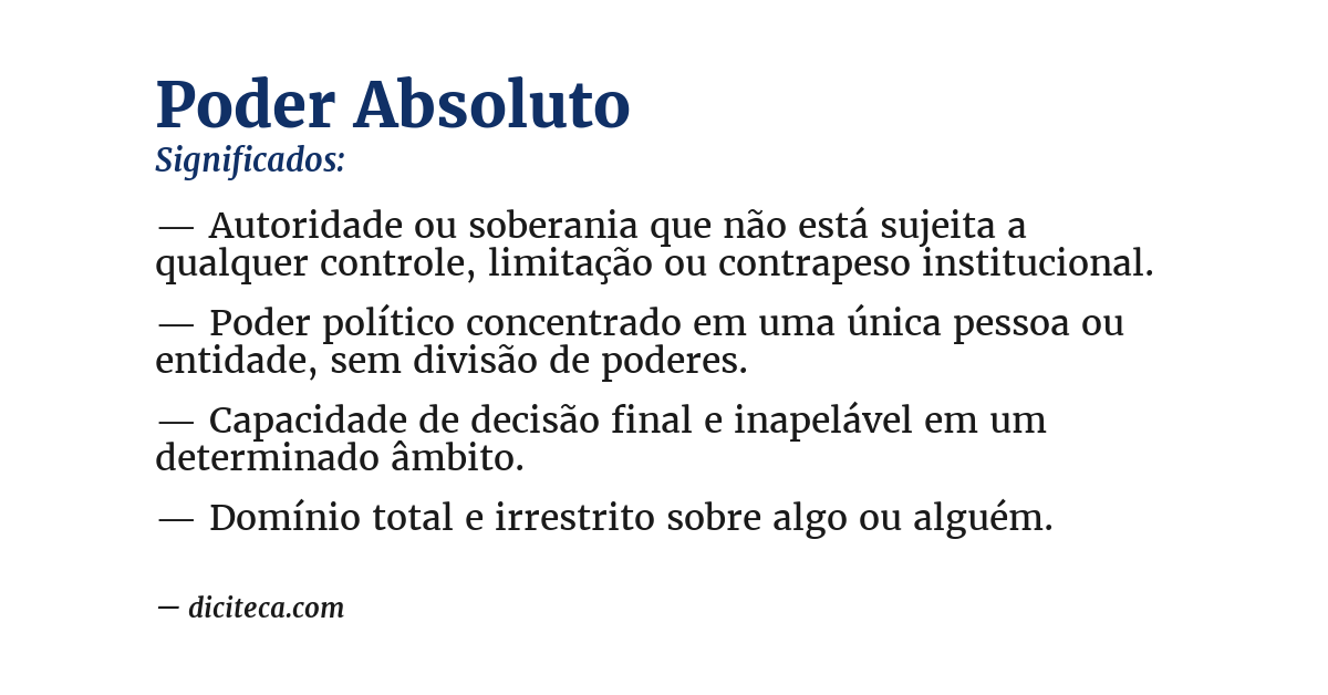 Significado de poder absoluto