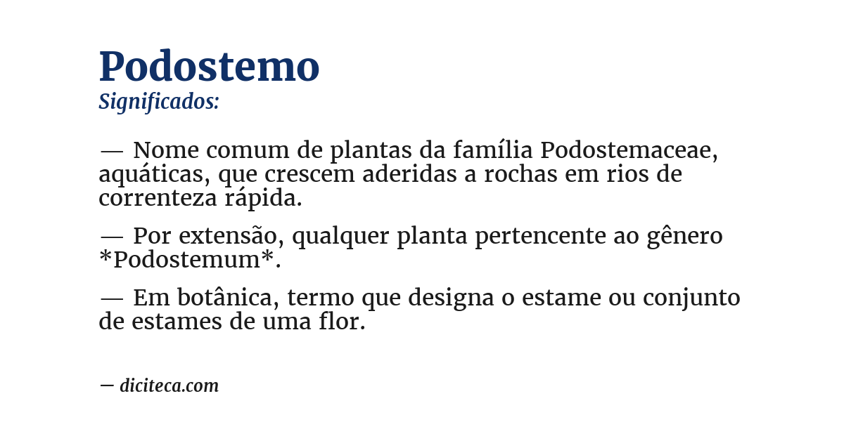 Significado de podostemo