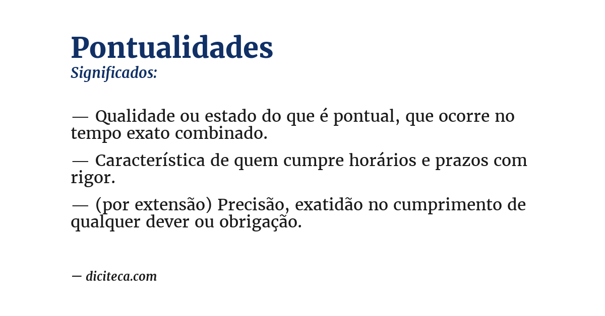 Significado de pontualidades