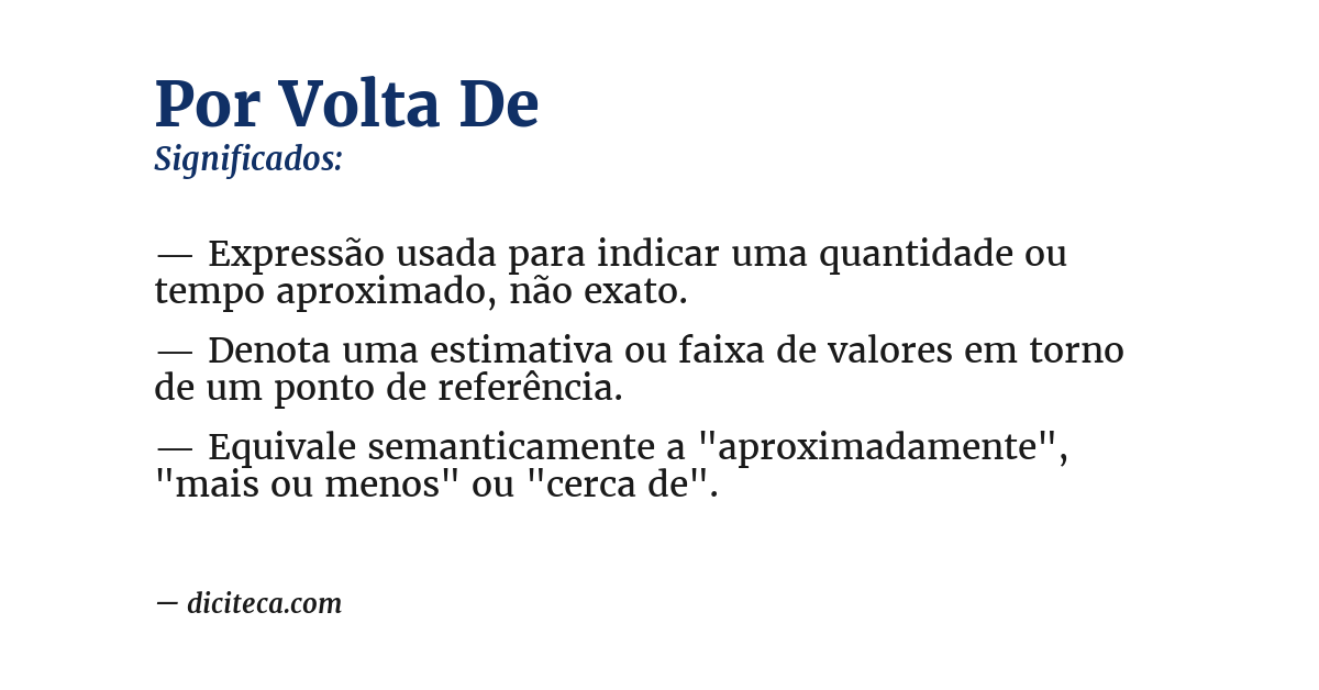 Significado de por volta de