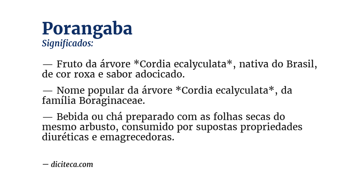 Significado de porangaba
