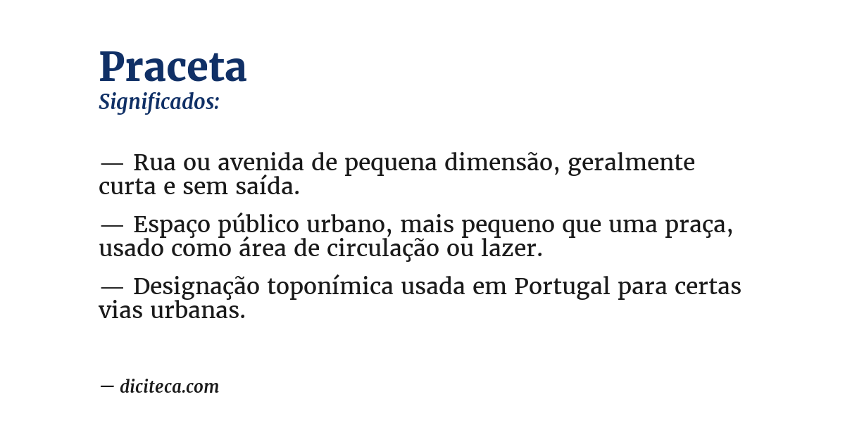 Significado de praceta