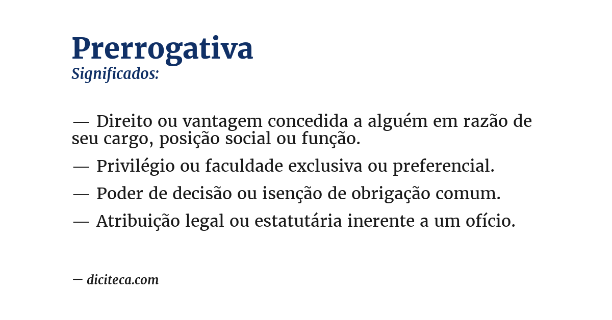 Significado de prerrogativa