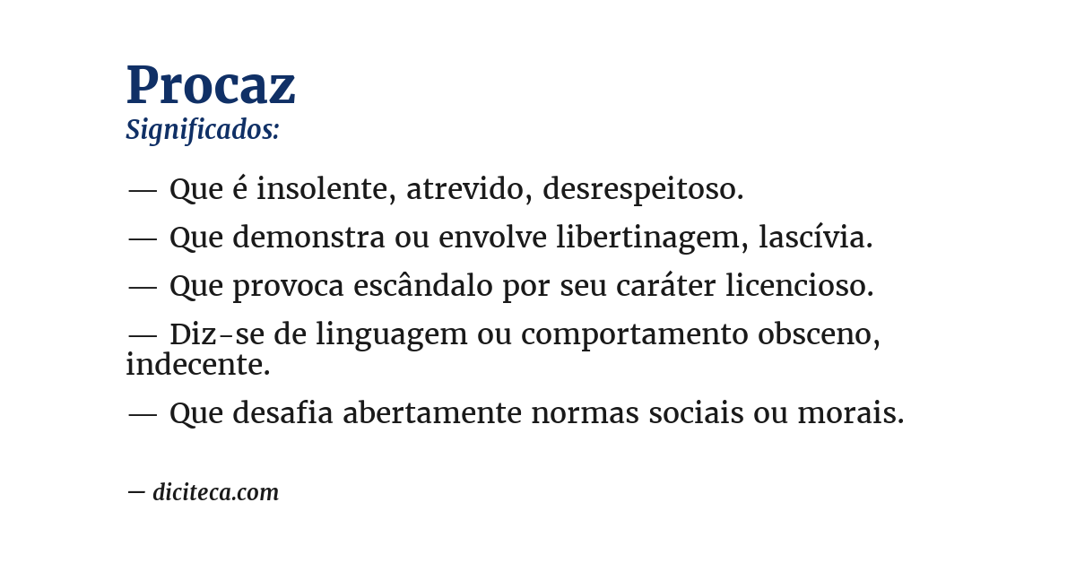 Significado de procaz