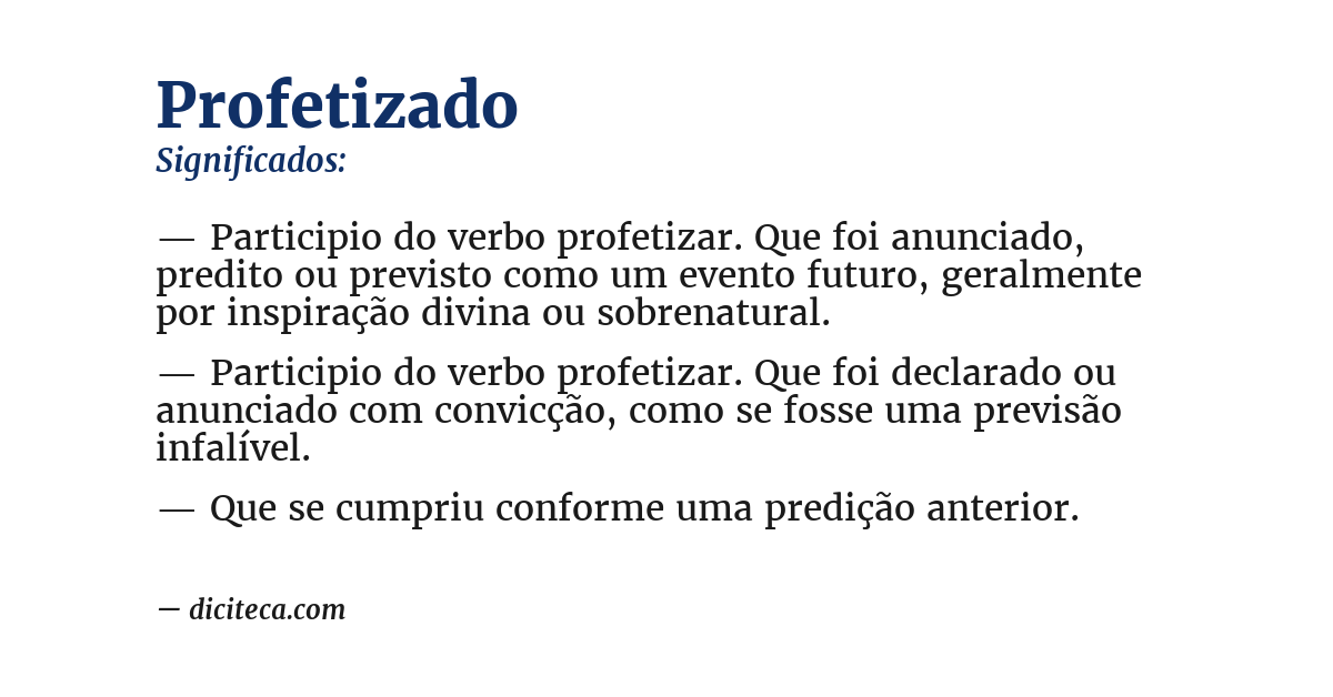 Significado de profetizado