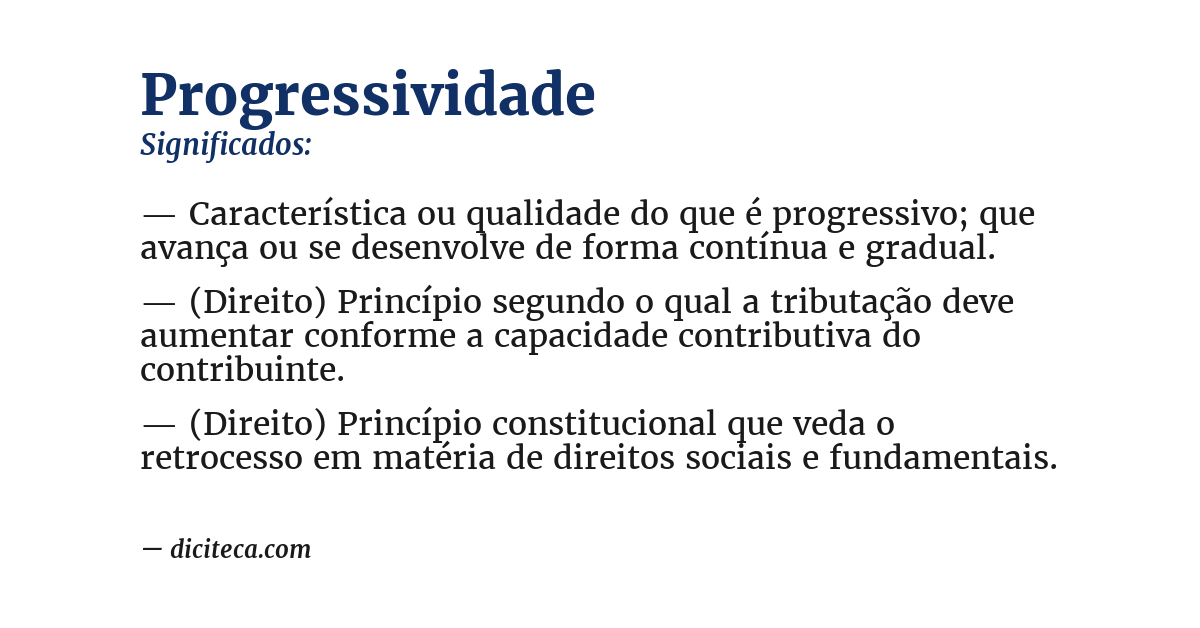 Significado de progressividade
