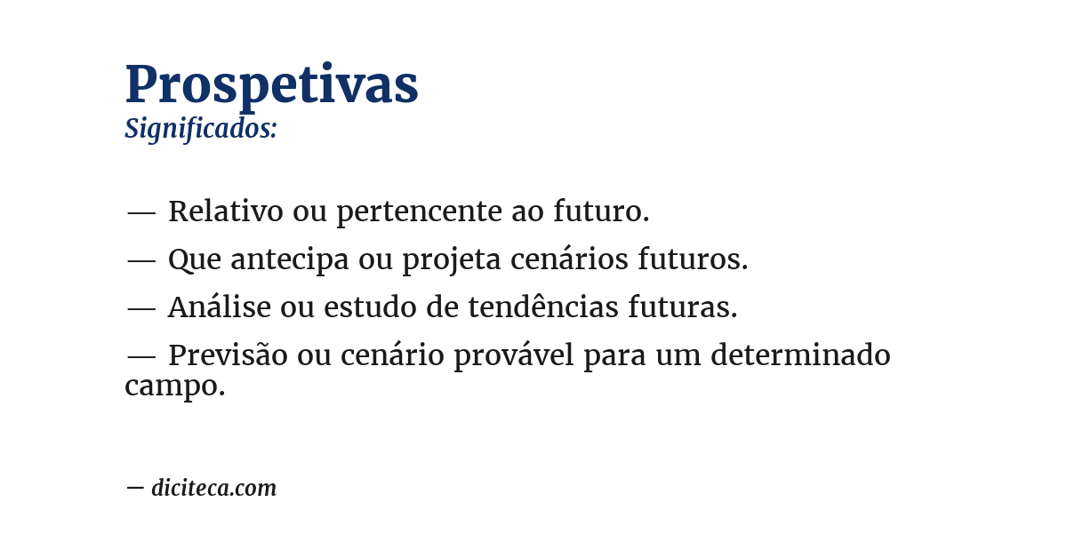 Significado de prospetivas