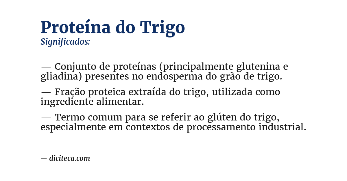 Significado de proteína do trigo