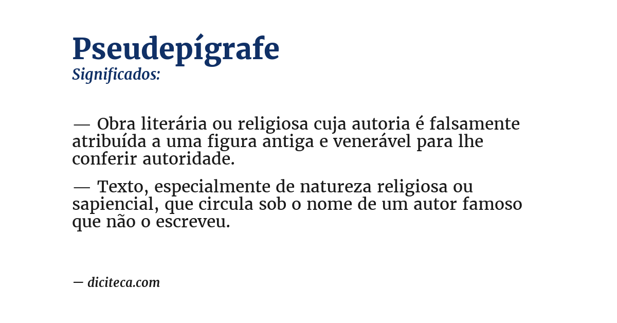 Significado de pseudepígrafe