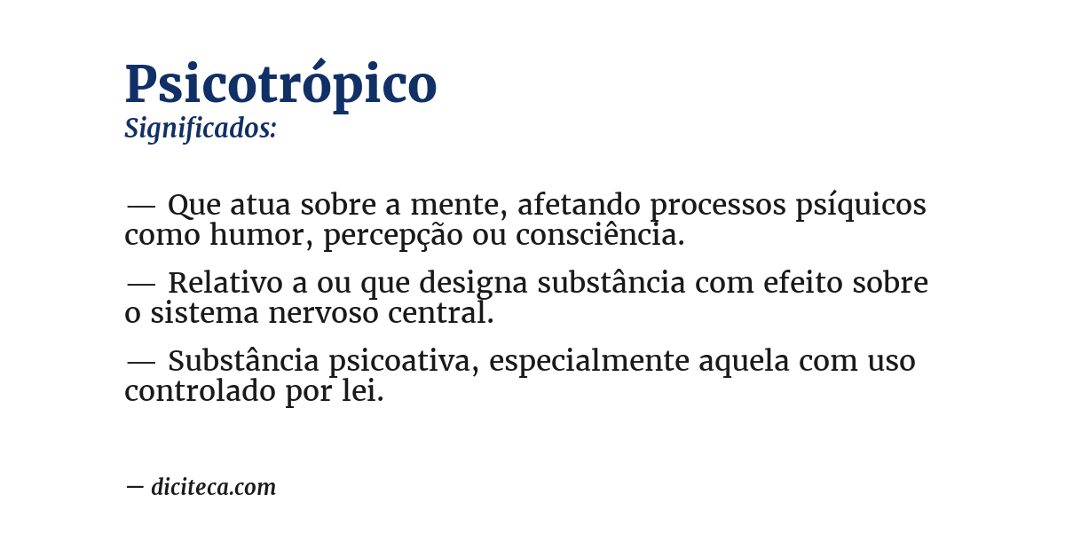 Significado de psicotrópico