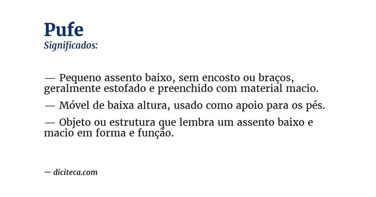 Significado de pufe