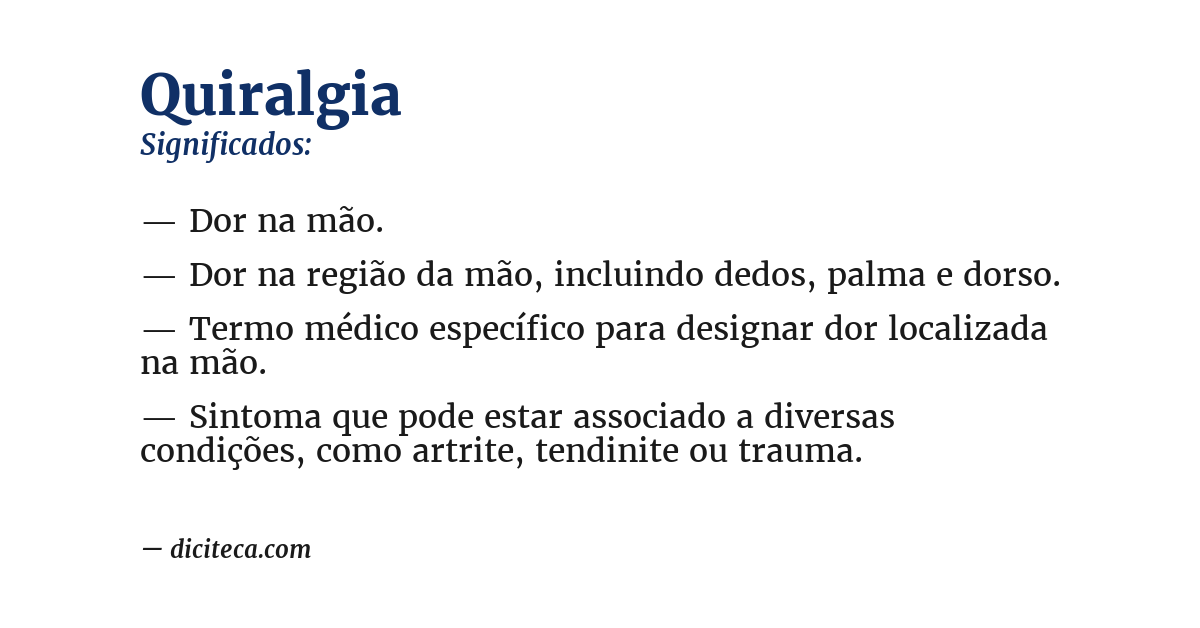 Significado de quiralgia