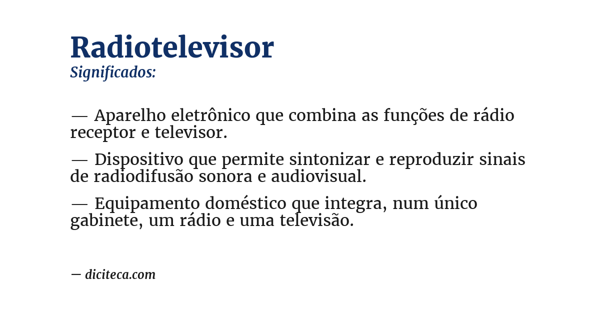 Significado de radiotelevisor