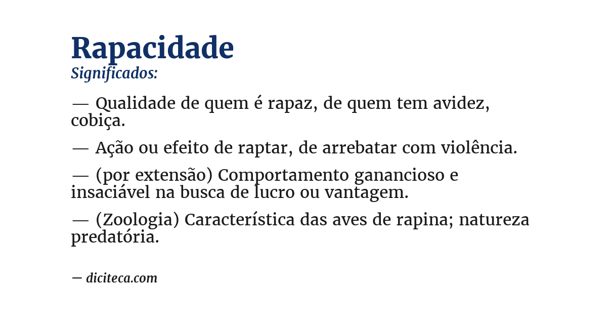 Significado de rapacidade